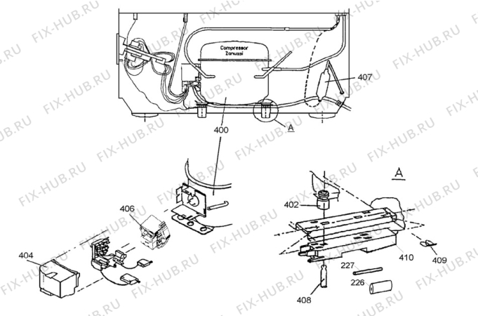 Взрыв-схема холодильника Electrolux ECM3058 - Схема узла Cooling system 017